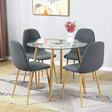 round glass dining table set modern