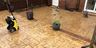 Imprinted Concrete Patio Cleaning In
