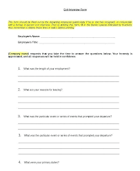 Exit Interview Template Free