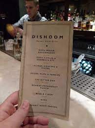 drink menu picture of dishoom covent