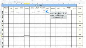 Excel Spreadsheet For Bills Full Size Of Template Monthly Bill
