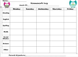 Cute Weekly Homework Planner Template Lamasa