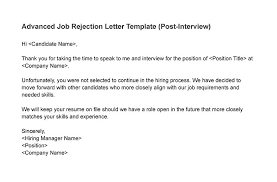 how to compose a job rejection letter