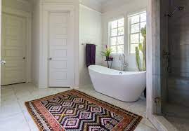 using real rugs in the bathroom