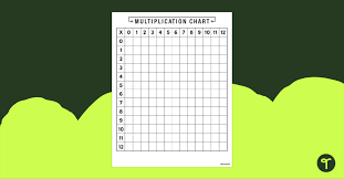 large multiplication chart blank
