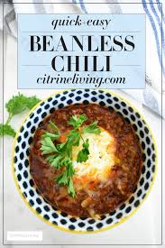 quick and easy beanless chili recipe