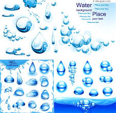 4 Designer Fine Water Droplets And Bubbles Vector Material