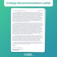 college recommendation letter sle