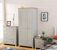 Our collection of hallway, bedroom, living room and bathroom furniture and home accessories combines coastal interior design, new england, country, coastal, city styles. Country Style 3 Piece Furniture Set Wardrobe Chest Bedside Oak Grey Amazon Co Uk Home Kitchen