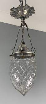 C1910 Silver Plated Cut Glass Pendant