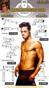 brad pitt workout chart fight club chest routine