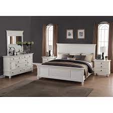 It's built on an engineered wood frame, and sits right on the floor for some understated appeal. Regitina White 5 Piece King Size Bedroom Furniture Set Overstock 12602707