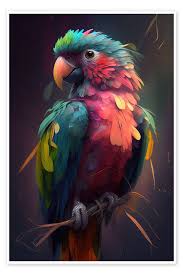cute parrot print by dreamscapes
