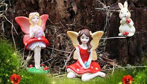 Fairy Rabbit Resin Garden Decoration Set