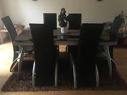 Extendable Black Glass Dining Table