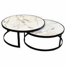Glory Coffee Table Set White Marble