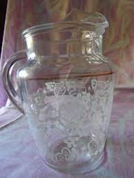 Vintage Large Clear Glass Pitcher