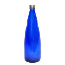 Cap Blue Glass Water Bottle 1000