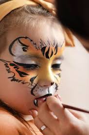 cute makeup little tiger getting