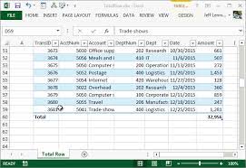 table total row excel university
