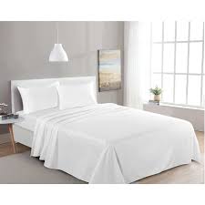 Egyptian Cotton White Flat Sheet Bed