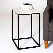 16 Inch Open Box Side Table With White