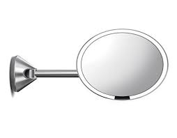 Simplehuman Sensor Lighted Makeup Vanity Mirror 8 Round Wall Mount 5x Magnification Hard Wired 100 240v Stainless Steel