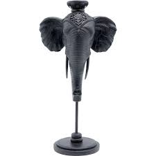 Black Elephant Head Candleholder In