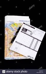 Aeronautical Chart And Vfr Flight Plan Pad Stock Photo