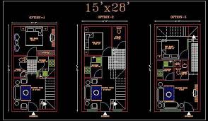 15 X30 House Space Floor Plan Dwg File
