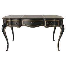 Perfect for a more classical study room, with plenty of place for all your amenities, and the shelves on top are perfect for storing family photos. Black Gold French Desk French Desk Console Furniture French Style Desk