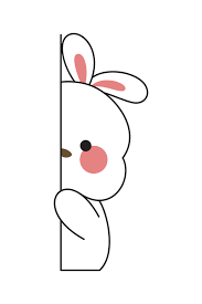 cute bunny sticker cartoon ilration