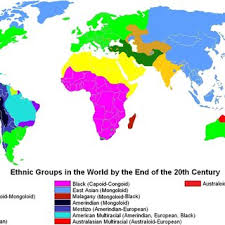 a world map revealing diffe ethnic