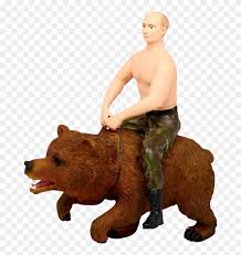 This figurine of a shirtless putin riding a bear is a great mad dictator themed gift. Oso Putin Putin On Bear Transparent Clipart 2377088 Pikpng