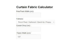 curtain fabric size calculator with