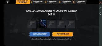 .your new event code in free fire this is very very easy you just have to pause the video and you have to note what is in the video all the codes are given except code how to get 3rd number jigsaw code in freefire/3 jigsaw code kaise milega/middle jigsaw code freefire. Operation Chrono Jigsaw Event In Free Fire All You Need To Know
