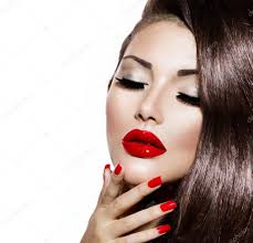 y beauty with red lips and