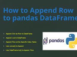 how to append row to pandas dataframe