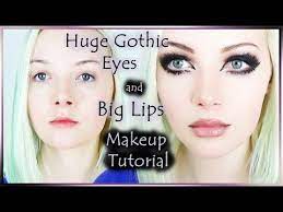huge gothic eyes and big lips tutorial