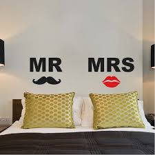 Mr Mrs Headboard Wall Decals