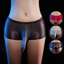 Men Underpants Long Sheath Low Rise Panties Porn Pouch Sheer Solid Color |  eBay