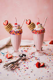 strawberry and banana milkshake the