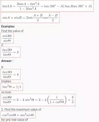 Could Someone List All The Trigonometry Related Formulas For