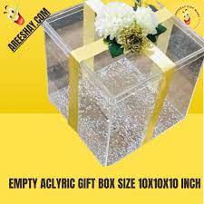 empty acrylic gift box size 10x10x10