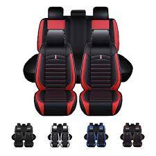 Red Pu Leather Full Set Car Seat Covers