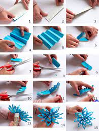 Объемная снежинка из бумаги - пошаговая инструкция детям