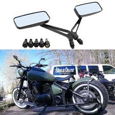 2x black m8 m10 motorcycle mirrors for