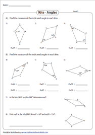 Click here to get an answer to your question find the measure of each angle indicated. Finding Angles Of A Kite Using Properties Worksheets
