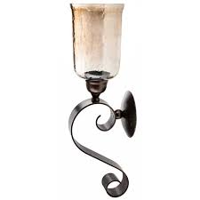 scroll metal wall sconce with hurricane
