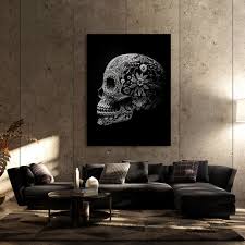 Skull Sugar Skull Black 84 Canvas Wall